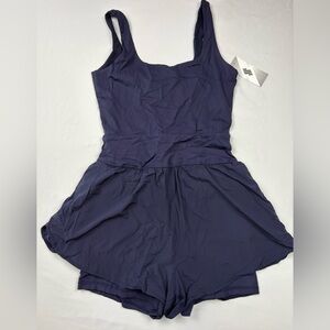 NWT Soothfeel Navy Workout Romper XS Built In Shorts Athletic Activewear